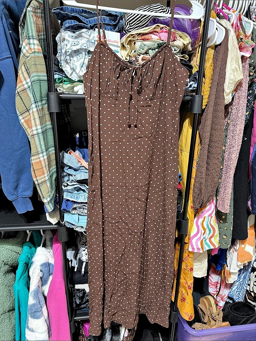 Brown & White Polka Dot dress